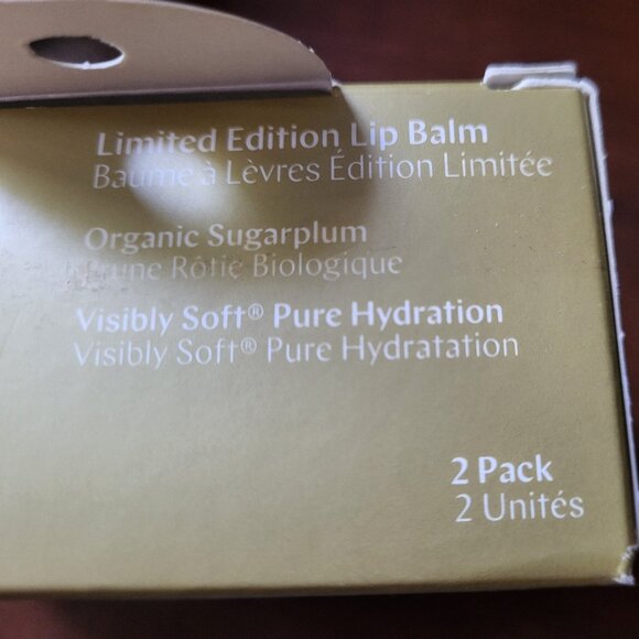 2 Pack Limited Edition Holiday EOS Lip Balm: Organic Sugarplum & Pure Hydration - Picture 3 of 4